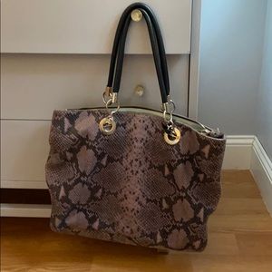 Cynthia Rowley purple leather tote/briefcase